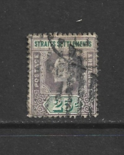 Malaya Straits EVII 1902 25c gebraucht, Crown CA
