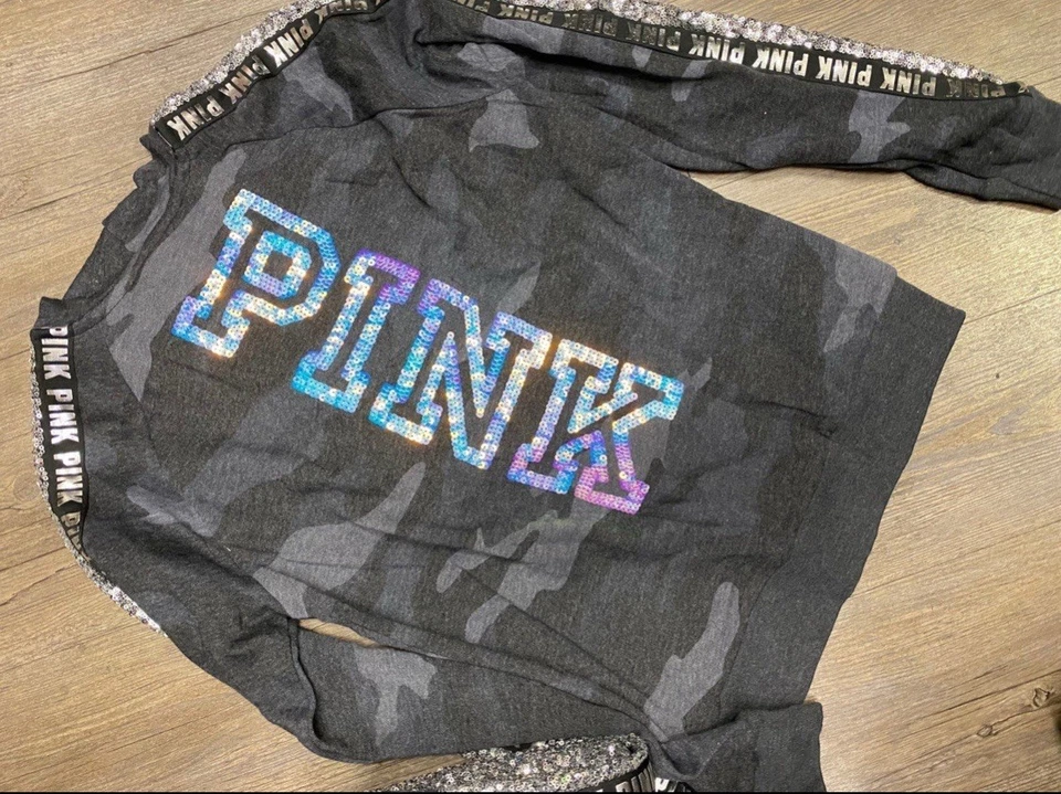 VS PINK Bling Camo Sudadera XS- USADO EN EXCELENTE ESTADO Foto 2 de 4
