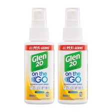2 X Glen 20 On The Go Disinfectant Spray Citrus Notes 100mL - Kills 99.9% Germs