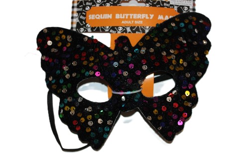 Butterfly Sequin Half Mask Halloween Girls Costume Accessory Dress Up Masquerade - Picture 3 of 9