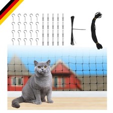 Katzennetz Balkon 4x4m Nylon Schwarz ohne Bohren witterungsfest Zubehör