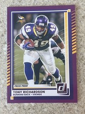 2025 Donruss Tony Richardson Vikings Purple Press Proof Card