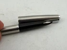 Lovely Scarce Vintage Parker 61 Fountain Pen Brushed Steel - 14ct Gold Fine Tip