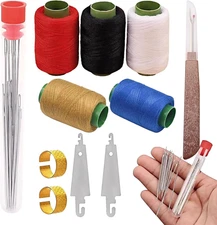37-Piece Steel Sewing Tool Set with Needles, Thread, and Threader