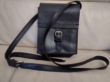 Borsello Tracolla Vintage Cuoio Unisex Nero, Motociclista, Tranviere, Ferroviere