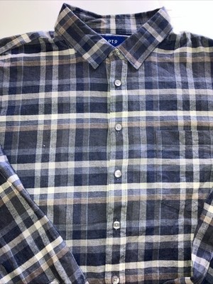 Apt. 9  Untucked Fit -Men s Size: 2XL Shirt-LS 97% Cotton-3% Spandex Check Plaid