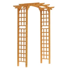 7.5FT Outdoor Garden Arch Arbor Trellis Wooden Wedding Gateway Lawn Yard Decor 