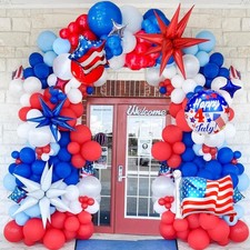 4th of July Balloons Arch Decorations,Red White and Blue Balloon Garland Inde...