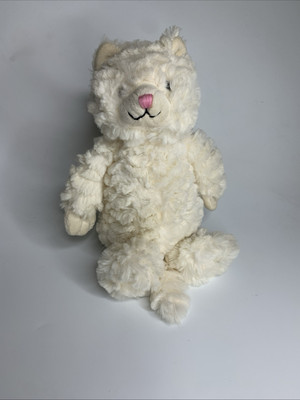 Chelsea Teddy Bear Cat Fuzzy Bunch Cat Off White Plush 12'' Stuffed Animal