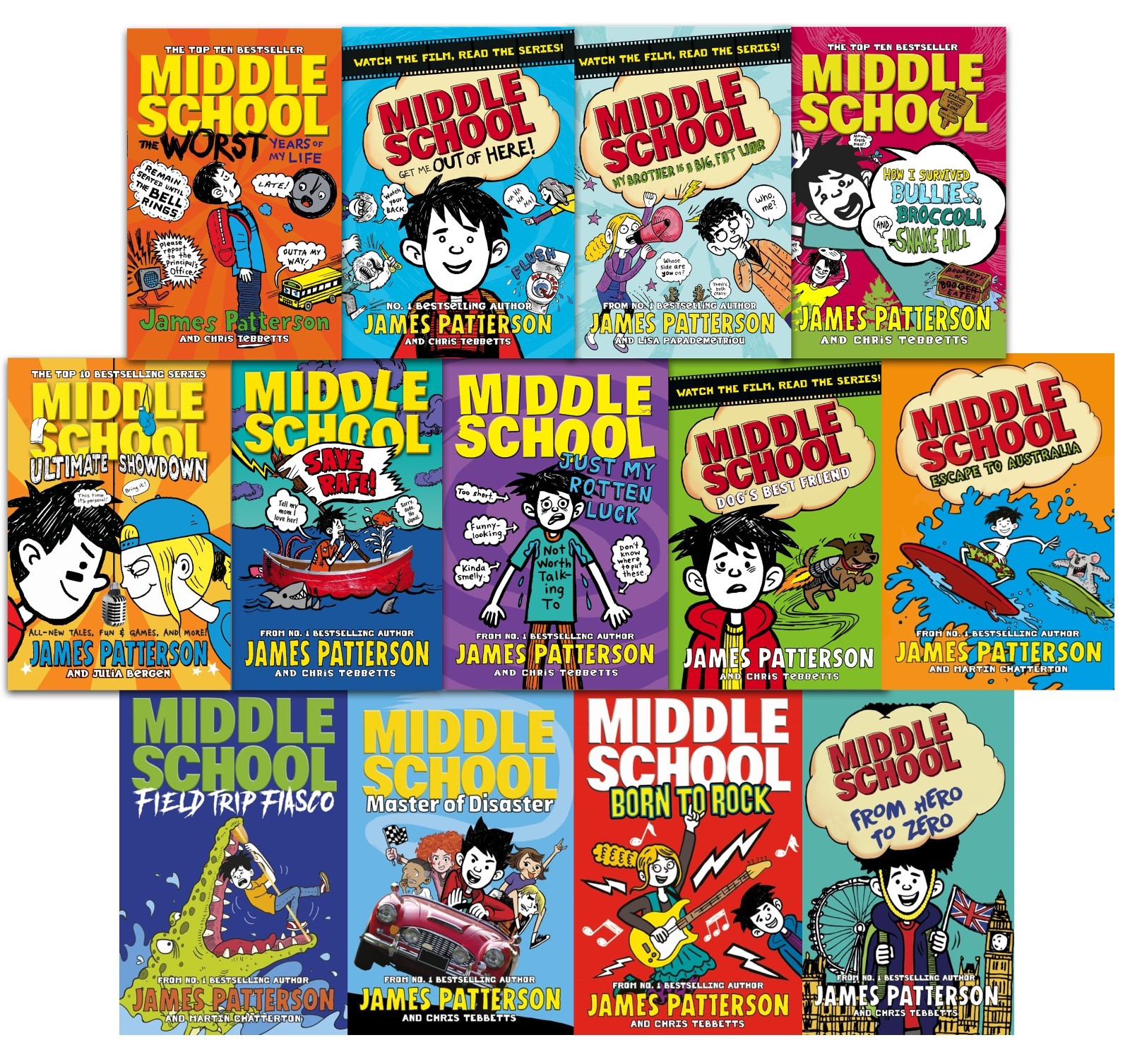 Middle School Series 13 Books Set Collection James Patterson Escape to Australia