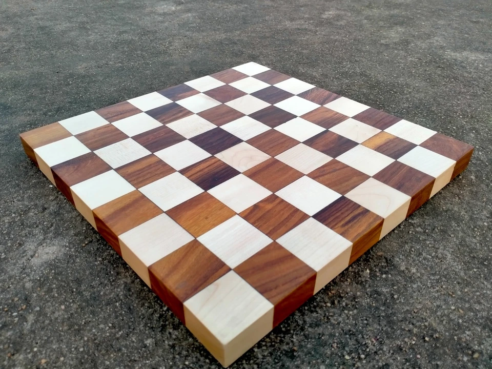 Indian Wooden Borderless Flat Chess Board 12"x12" Inch Christmas Kids Gifts - Image 4 of 4