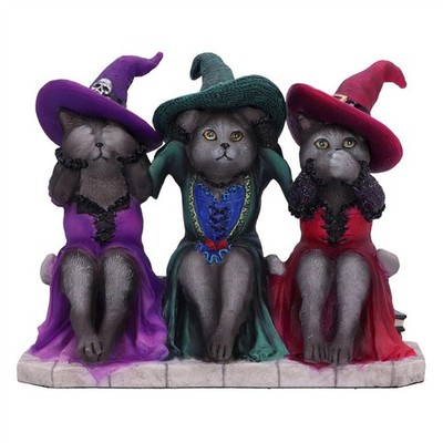 Nemesis Now Three Wisey Kittys Ornament Hexenkatze sehen hören sprechen nicht böse
