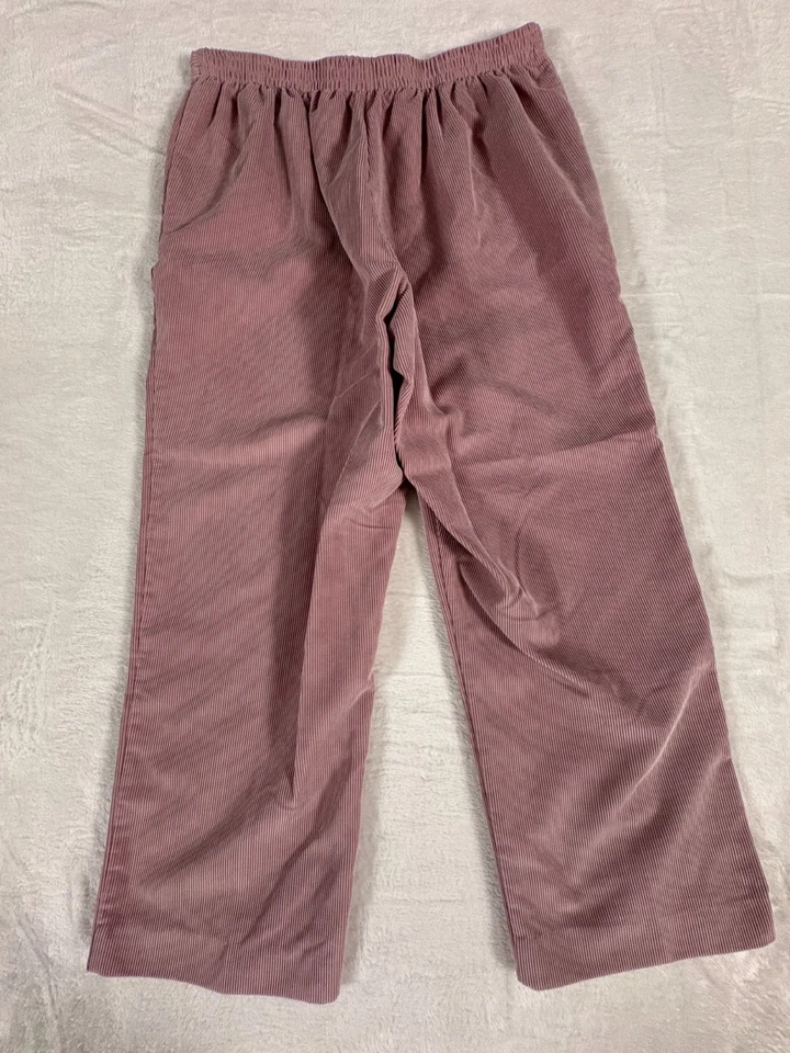 Pantalones de pana Alfred Dunner para mujer Petite 14 rosa coral elástico cintura elástica Foto 2 de 4