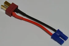 T-Plug (Deans Style) Male To EC2 Female Adapter with 5CM (2 inches) 20awg Wire