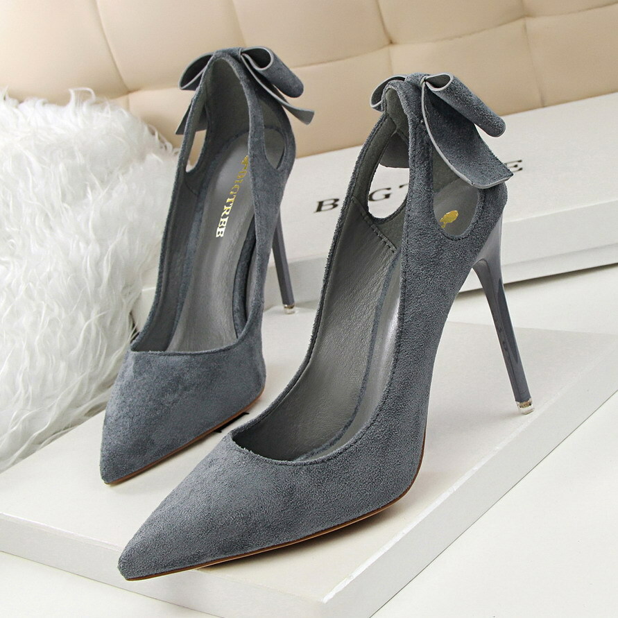 Suede Pointed Toe Stiletto High Heels Slip-on Dress Pumps main image 0