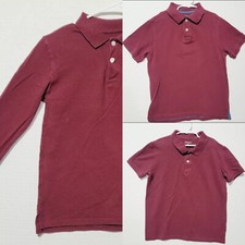 Lot of 3 Large 10-12 Boys Maroon Polo Shirts School uniform 16X24 in. Old navy