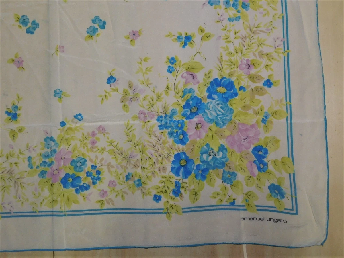 Foulard 100% Pure Silk Soie Vintage Woman Emanuel Ungaro (1836) 33 1/8in x 33