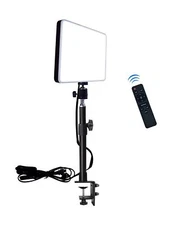 LED Desk Bi-Color Video Light, Key Light with C-Clamp Stand, 2700K-5700K Dimm...