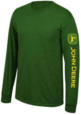NEW John Deere Green Logo on the Long Sleeve T-Shirt  S M L XL 2X 3X 4X