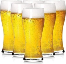 16oz Pilsner Beer Glasses Set Of 6 Clear Glass