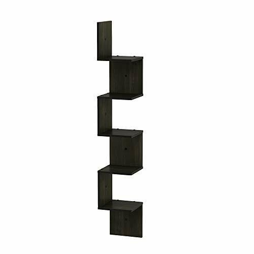Furinno 5 Tier Wall Mount Floating Corner Square Shelf Espresso For Sale Online Ebay