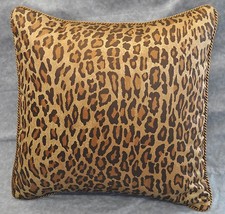 Corded Accent Pillow made w Ralph Lauren Venetian Court Leopard Sateen Fabric