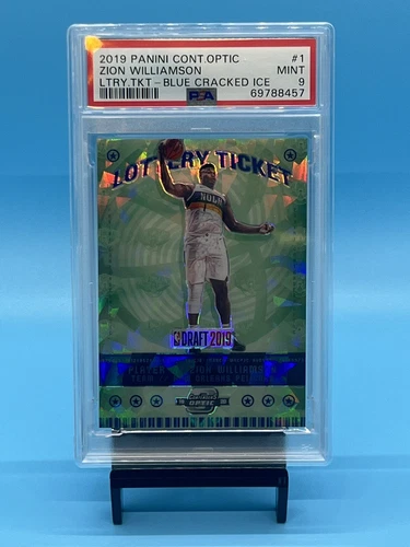 2019 Contenders Optic Blue Cracked Ice Prizm Zion Williamson #1 PSA 9 Rookie RC