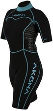Akona Womens 2.5mm Backzip Shorty Wetsuit