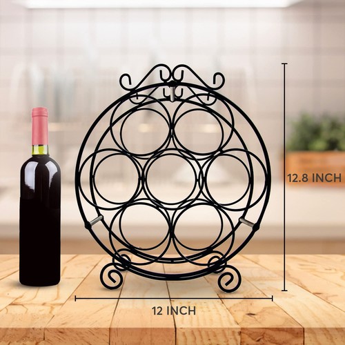 7 Flaschen Arbeitsplatte Weinregal - 13x12x6,5 Zoll, Eisendraht Weinregal für Theke... - Bild 6 von 7