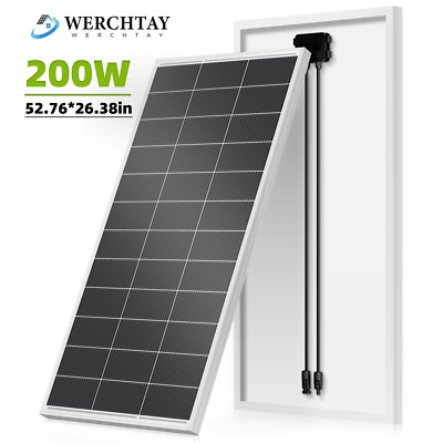 12V 200W Solar Panel Home Battery Power Solar System Off-Grid RV PV Boat Campin