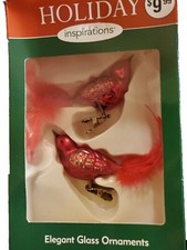 Holiday Inspirations Clip On Bird Christmas Ornaments NIB