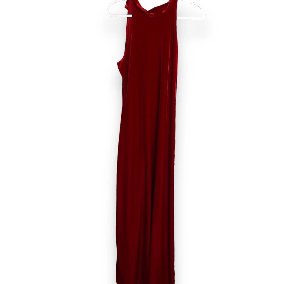 All That Jazz Velvet Maxi Dress Women's Large Red Sexy Party Chorus Sleeveless - Image 3 of 4