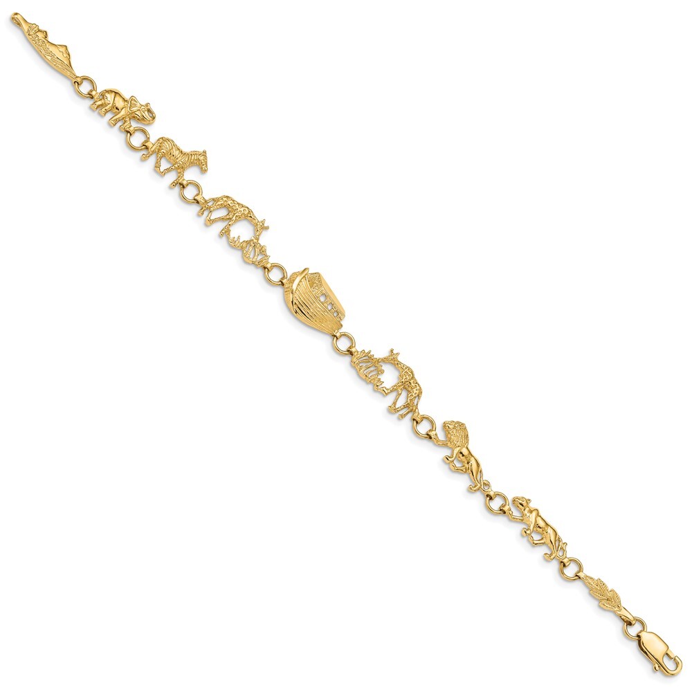 Real 14kt Yellow Gold Polished and Textured Noah's Ark 7