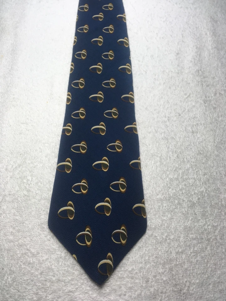 BILL BLASS CORBATA HOMBRE AZUL CON MARRÓN BEIGE 4 X 57 Foto 2 de 4