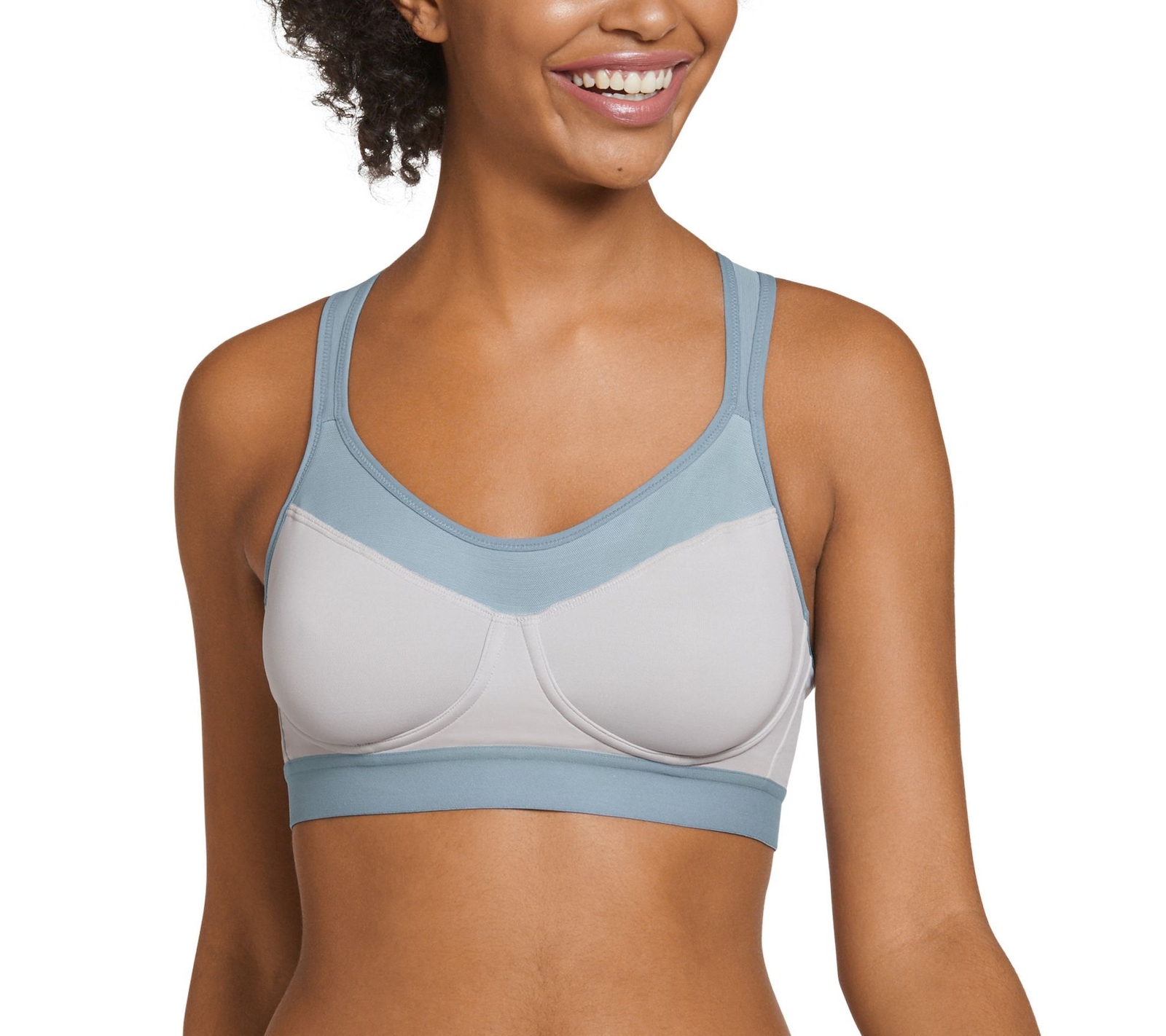 Jockey Women's Bra Sz M Forever Fit Lightly Lined Active Lifestyle Gray A461638