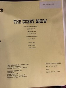 THE COSBY SHOW “Cliff’s Nightmare” Script 1989 Script Television Script