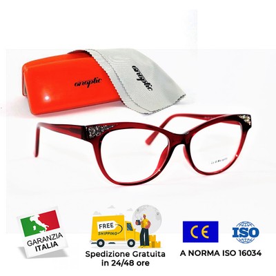 OCCHIALI DONNA ANTI LUCE BLU GRADUATI E NON GRADUATI PER PC, TABLET CON  STRASS | eBay