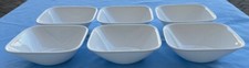 Set of SIX Corning Corelle Pure White Square Soup or Cereal Bowls