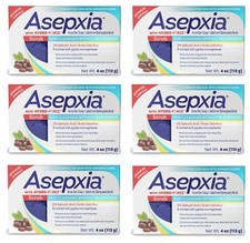 6-Pack Asepxia Acne Scrub Bar Soap with 2 Salicylic Acid Deep Cleansing 4 oz