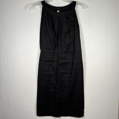 Ann Taylor Loft Black Linen Dress Size 6 Sleeveless Lined Knee Length  Sheath. R | eBay