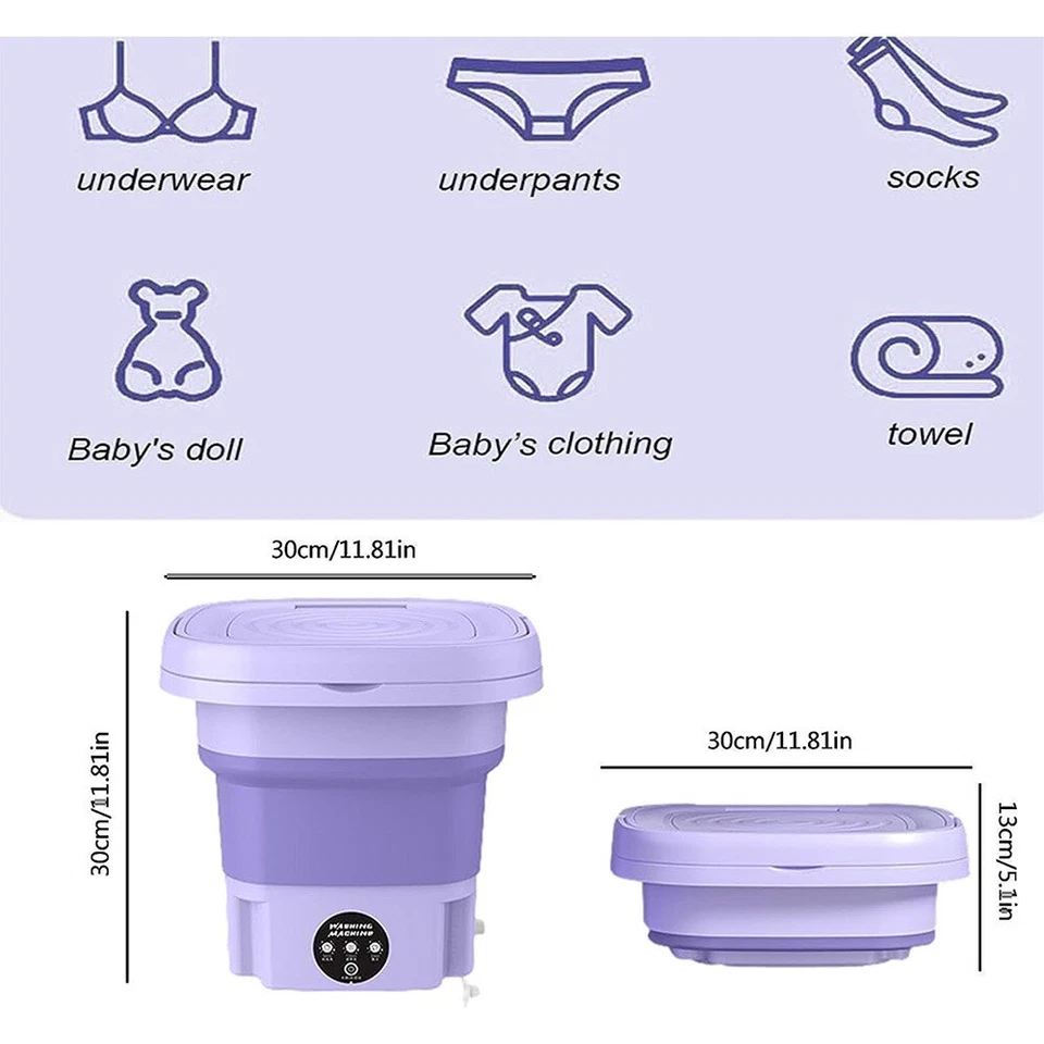 Lavatrice e Asciugatrice Elettrica Pieghevole e Portatile - Immagine 3 di 4