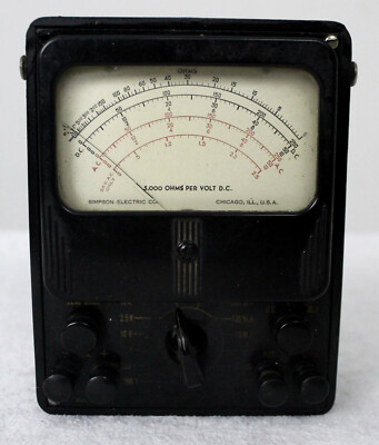 Vintage Simpson Electric 215 Analog AC-DC Volt-Ohm-Milliammeter Multimeter