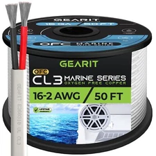 16/2 Marine Wire (50 Feet) 16AWG Gauge - Tinned OFC Copper/Marine Grade Speak...