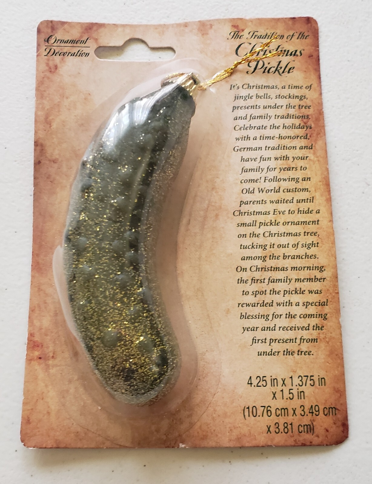 New Christmas Tree Pickle Ornament German Hide & Find Tradition Game
