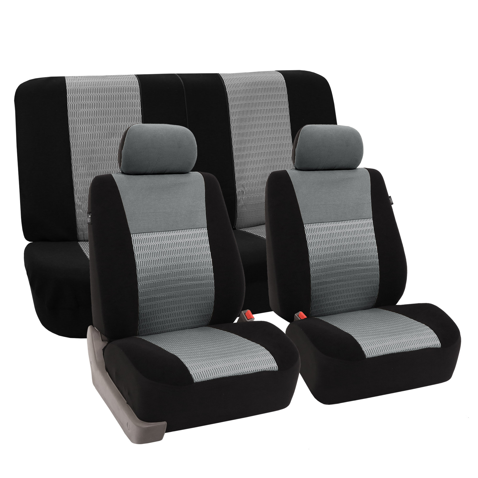 Mesh Car Seat Covers Front Rear Full Set For Sedan Car SUV Van Gray Black