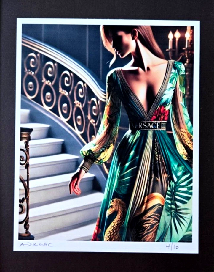 ALEXANDER DULAC VERSACE COUTURE Firmado a Mano Auténtico Impresión Edición Limitada de 10 Certificado de Autenticidad! Foto 2 de 3
