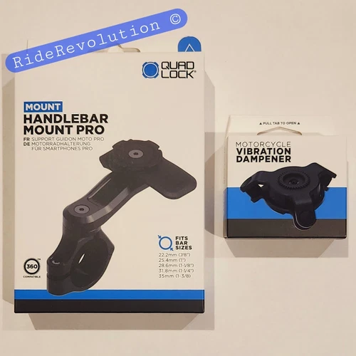 QUAD LOCK Motorcycle/Moto Handlebar Mount PRO + Vibration Dampener (NEW IN BOX)