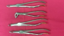 NEW GERMAN STAINLESS SET OF 4 FINE TIP ROOT Extracting Forceps Dental Instrument