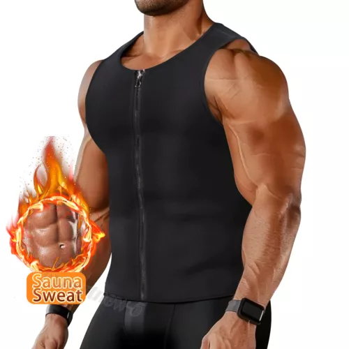 Traje de sauna para hombre chaleco de sudor entrenador de cintura moldeador corporal compresión gimnasio torso sin mangas - Imagen 22 de 31