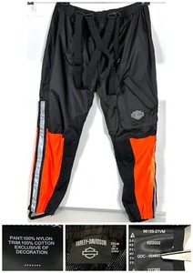 Harley Davidson Mens Rain Pants High Vis 2XLl Orange Black Bibs